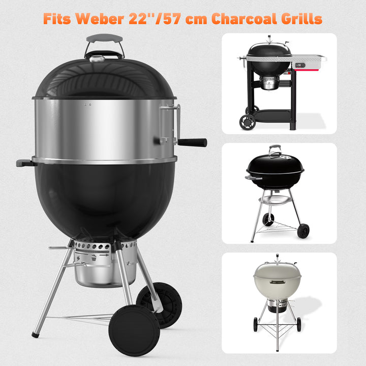 Onlyfire Adjustable Charcoal Grate Attachement for Weber 22 inch Kettle
