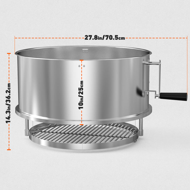Onlyfire Adjustable Charcoal Grate Attachement for Weber 22 inch Kettle