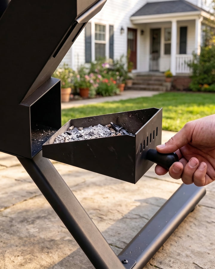 43" Wood Pellet Patio Heater with Glass Flame Tube | Portable Outdoor Fire Pit