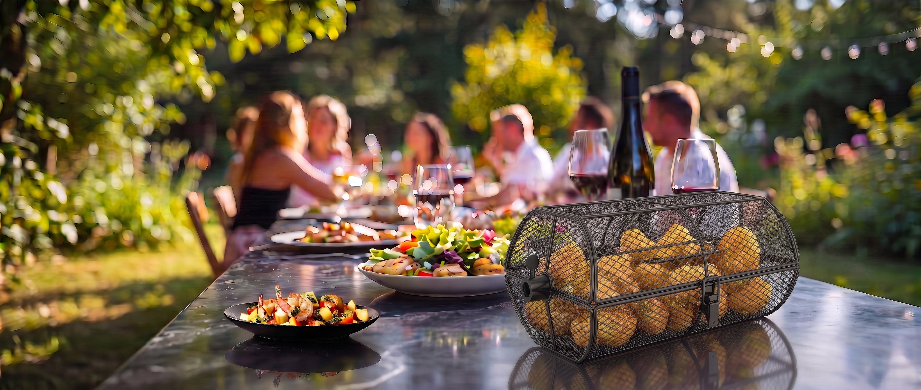 Onlyfire Rotisserie Grill Basket – Non-Stick for Fries, Wings & Veggie