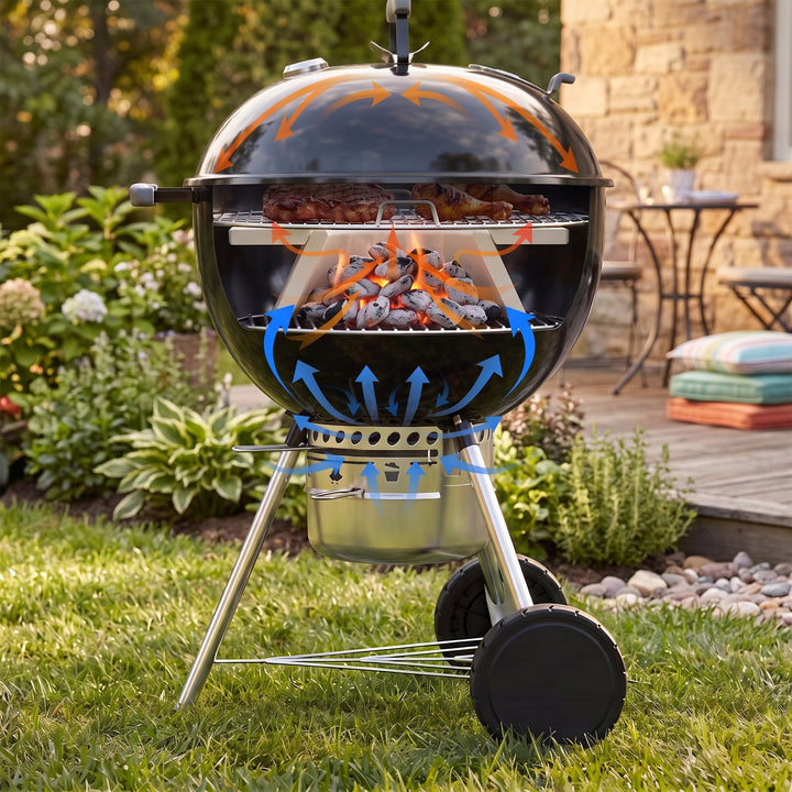 Onlyfire Ceramic Charcoal Holder with Diffuser Ring for Weber 22" Kettle