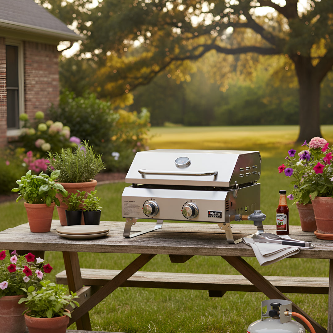 Onlyfire- Flat Top Tabletop 2-Burner  Gas Griddle