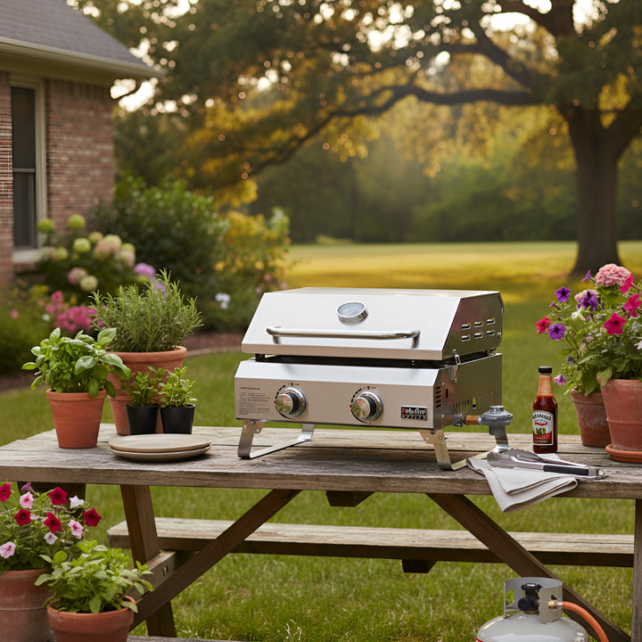 Onlyfire- Flat Top Tabletop 2-Burner  Gas Griddle