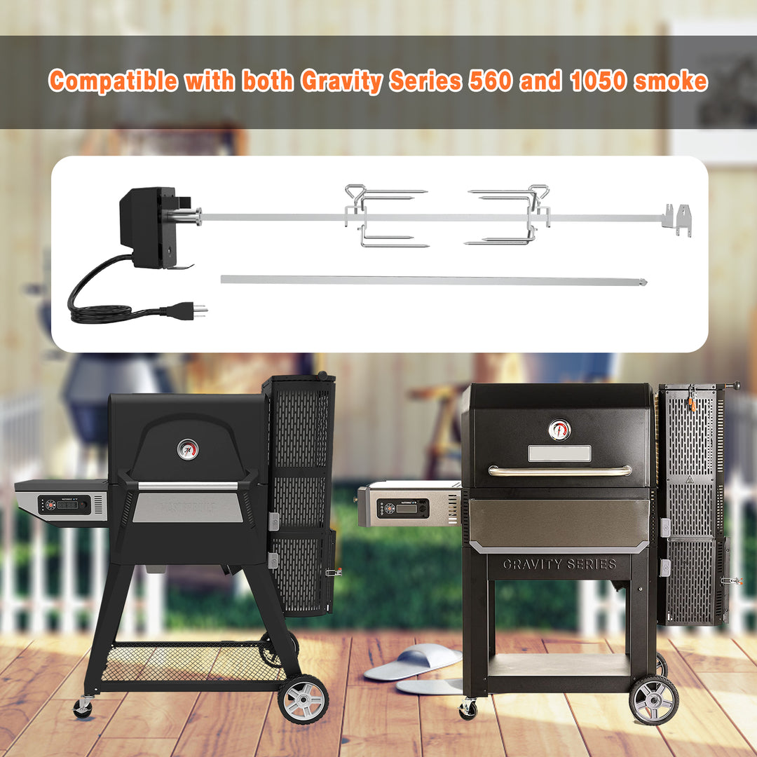 only fire Rotisserie Kit BBQ Grilling  for Masterbuilt Gravity 560 and 1050 Series Grills
