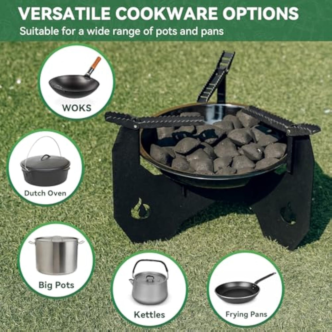 ONLYFIRE Portable Camping Stove with Carry Bag, Dutch Oven Stand