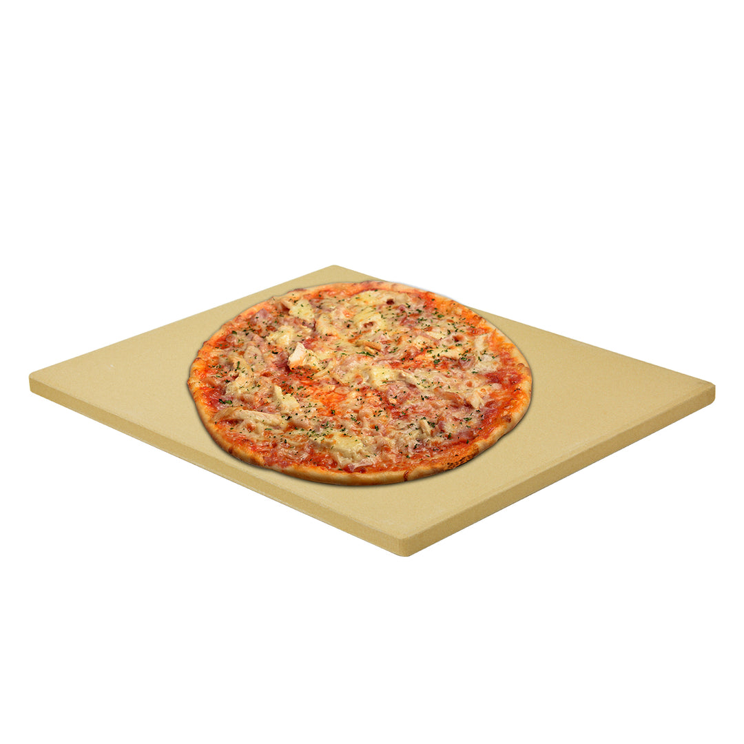 KitchenStar Pizza Stone for Oven and Grill 15x12 inch + Pizza